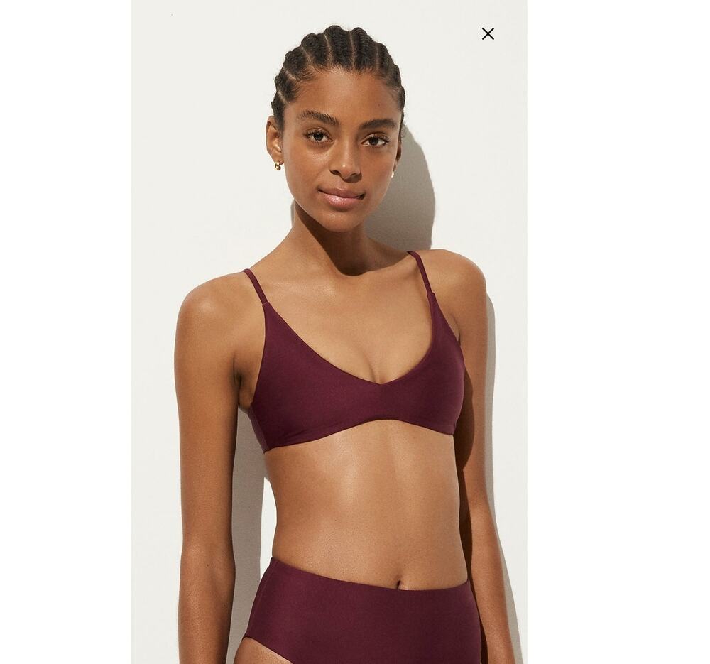 NWT J. Crew Lana Bikini Top In Classic Sculpt™ Midnight Dahlia S